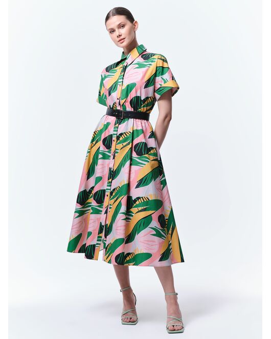 Платье-рубашка с поясом из экокожи от ByME 