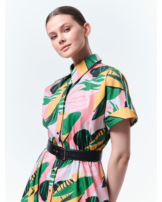 Платье-рубашка с поясом из экокожи от ByME 