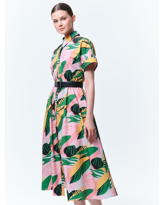 Платье-рубашка с поясом из экокожи от ByME 