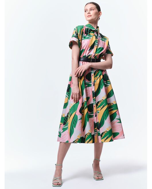 Платье-рубашка с поясом из экокожи от ByME 