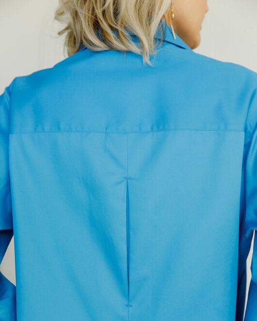Женская рубашка на запа́х с поясом бирюзовая - 8495 от ByME 