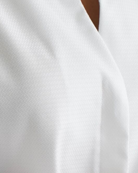 Женская рубашка из хлопка воротник стойка удлиненная рукав 3/4 - 8510 от byME 