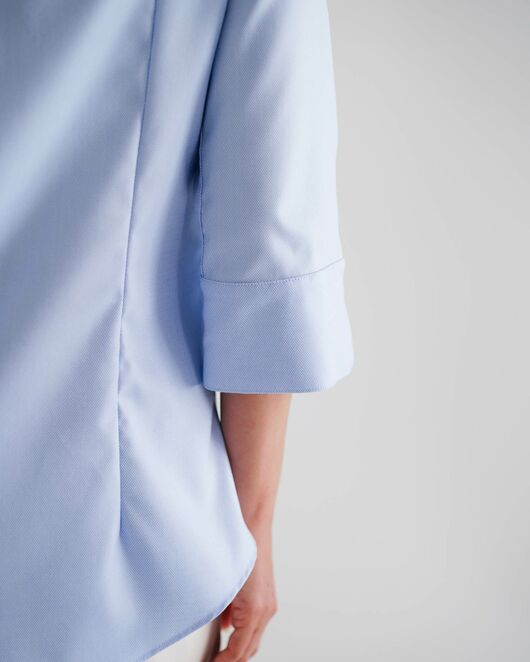 Женская рубашка воротник стойка удлиненная рукав 3/4 - 8530 от  