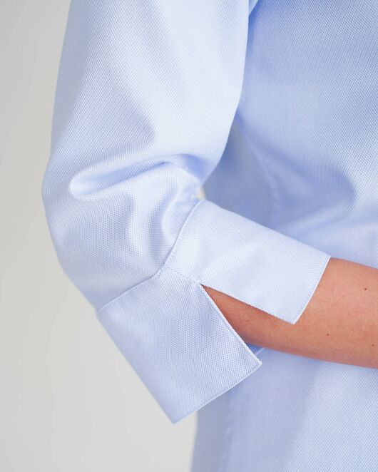 Женская рубашка воротник стойка удлиненная рукав 3/4 - 8530 от  