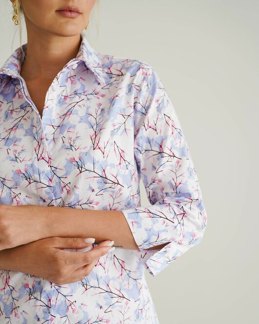 Женская рубашка с рукавом 3/4 принт зимние деревья - 8537 от byME  Женская рубашка с рукавом 3/4 принт зимние деревья - 8537 от byME
