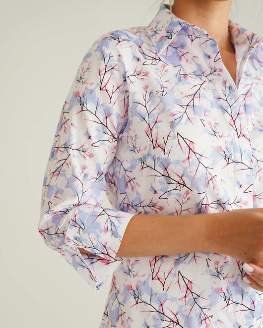 Женская рубашка с рукавом 3/4 принт зимние деревья - 8537 от byME  Женская рубашка с рукавом 3/4 принт зимние деревья - 8537 от byME
