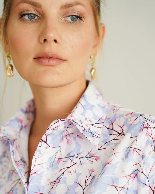 Женская рубашка с рукавом 3/4 принт зимние деревья - 8537 от byME  Женская рубашка с рукавом 3/4 принт зимние деревья - 8537 от byME