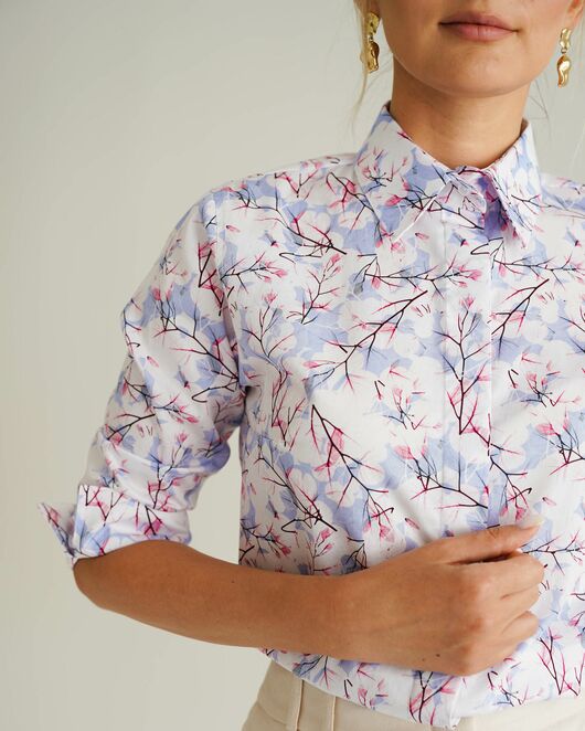 Женская рубашка с рукавом 3/4 принт зимние деревья - 8537 от byME  Женская рубашка с рукавом 3/4 принт зимние деревья - 8537 от byME