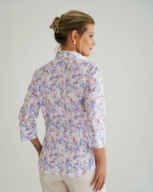 Женская рубашка с рукавом 3/4 принт зимние деревья - 8537 от byME  Женская рубашка с рукавом 3/4 принт зимние деревья - 8537 от byME