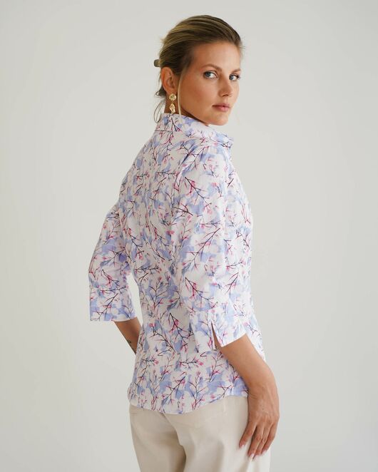 Женская рубашка с рукавом 3/4 принт зимние деревья - 8537 от byME  Женская рубашка с рукавом 3/4 принт зимние деревья - 8537 от byME