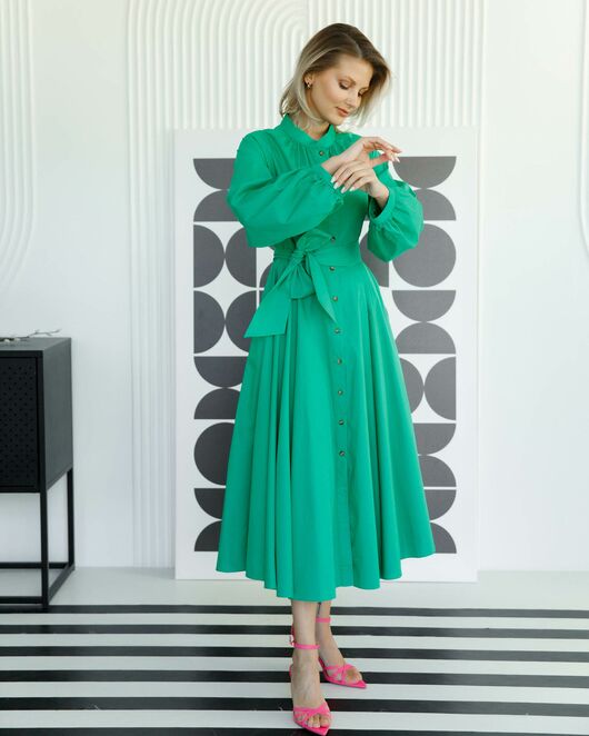 Платье-рубашка с поясом от byME 