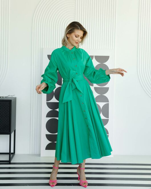 Платье-рубашка с поясом от byME 