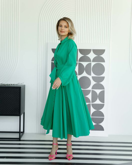 Платье-рубашка с поясом от byME 