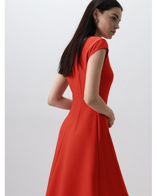 Платье-миди с карманами оранжевое от byME 