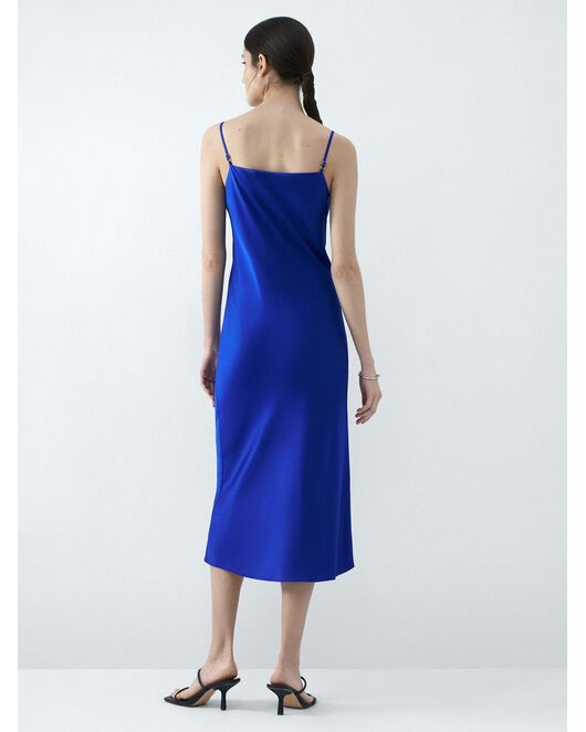Платье-комбинация из искусственного шелка синий от ByME 