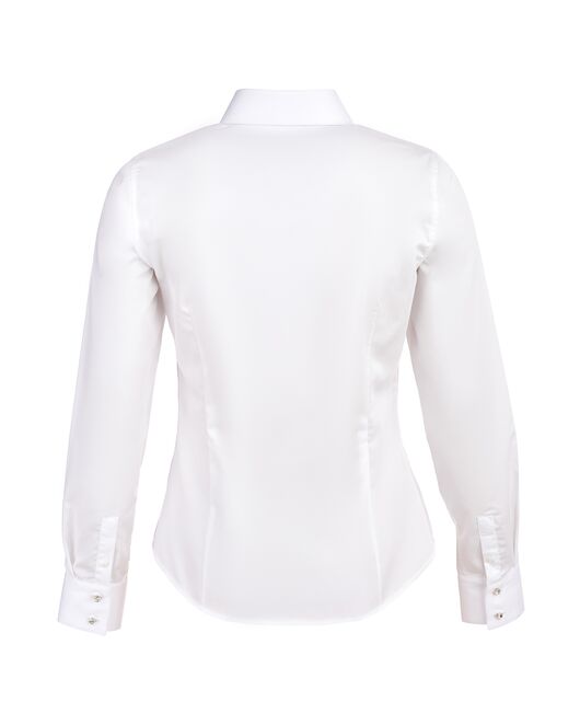 Женская рубашка под пуговицы белая хлопок эластан - 7284 от DoubleCuff 