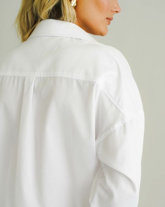Женская рубашка оверсайз белая - 8539 от byME  Женская рубашка оверсайз белая - 8539 от byME