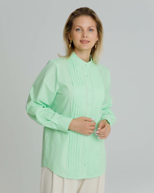 Рубашка женская с манишкой яблочная - 8566 от byME 