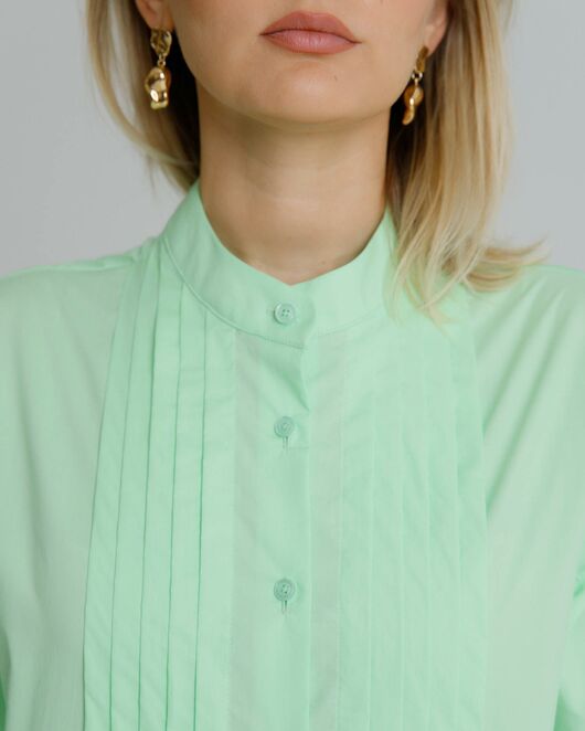 Рубашка женская с манишкой яблочная - 8566 от byME 