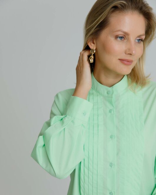 Рубашка женская с манишкой яблочная - 8566 от byME 