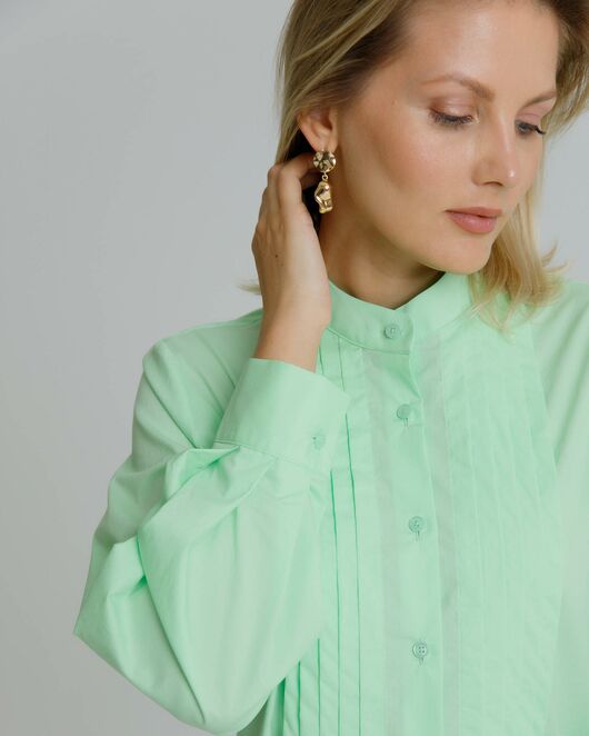 Рубашка женская с манишкой яблочная - 8566 от byME 