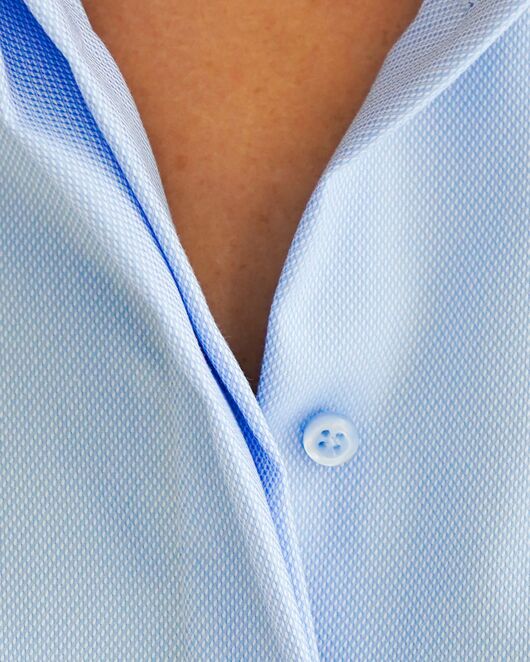 Женская рубашка из хлопка  под запонку с отделкой - 8593 от byME  Женская рубашка из хлопка  под запонку с отделкой - 8593 от byME