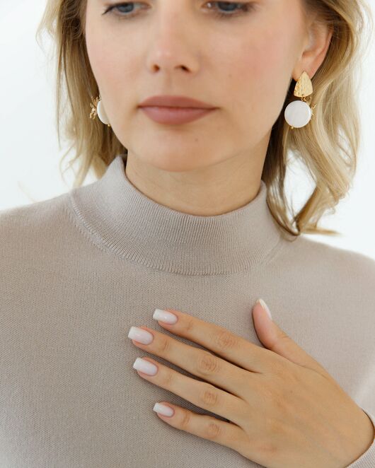 Джемпер из шерсти мериноса тонкой вязки бежевый от byME 