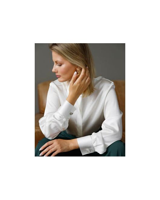 Женская рубашка из натурального шелка  с универсальной манжетой- 8630 от byME 