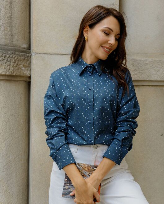 Женская рубашка в оверсайз силуэте - 8183 от byME 