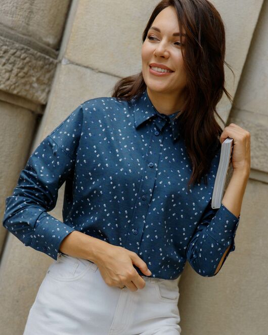 Женская рубашка в оверсайз силуэте - 8183 от byME 