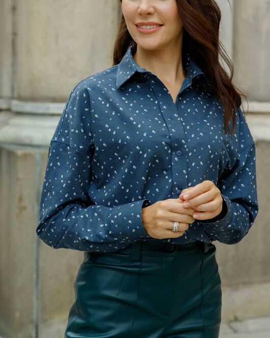 Женская рубашка в оверсайз силуэте - 8183 от byME 