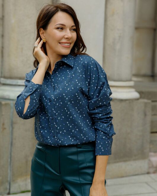 Женская рубашка в оверсайз силуэте - 8183 от byME 