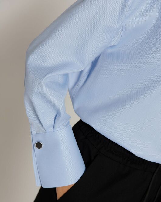 Женская рубашка с высоким манжетом голубая - 8500N от ByME 