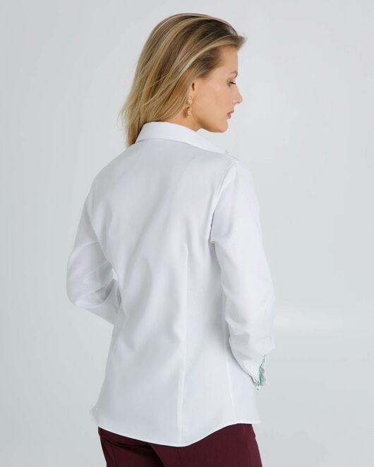 Женская рубашка под запонки с яркой отделкой из премиального хлопка двойное кручение нити- 8624 от byME 