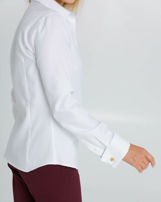 Женская рубашка под запонки с яркой отделкой из премиального хлопка двойное кручение нити- 8624 от byME 