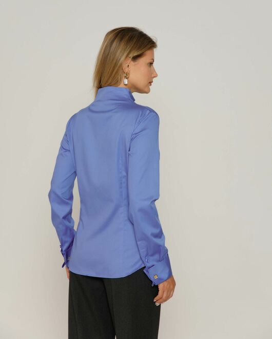Женская рубашка под запонку воротник стойка - 8648 от byME 