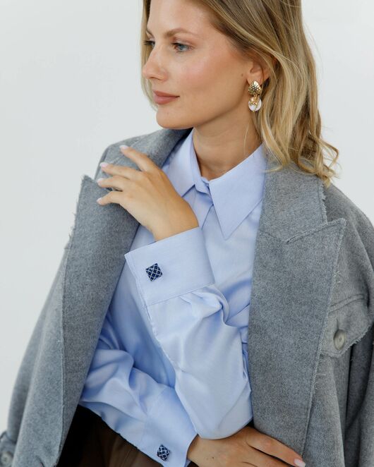 Женская рубашка с универсальным манжетом с обработкой non-iron  - 8667 от byME 