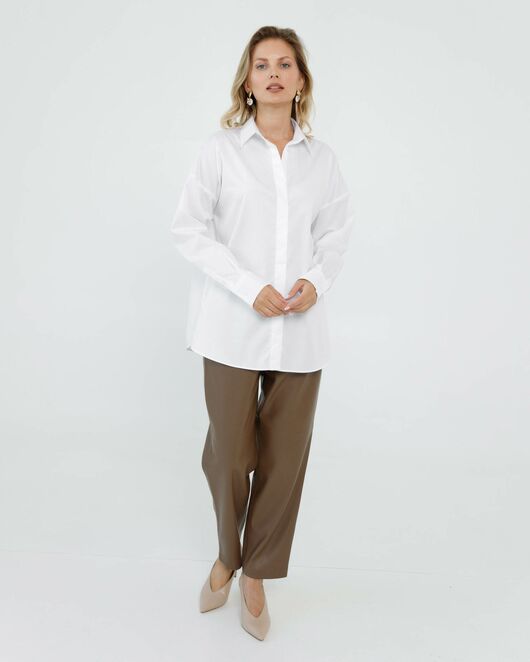 Женская рубашка  прямого силуэта с универсальной манжетой - 8671 от byME 