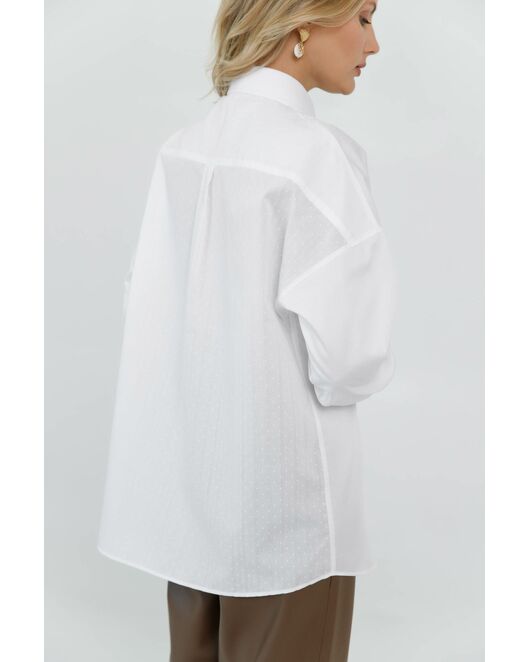 Женская рубашка  прямого силуэта с универсальной манжетой - 8671 от byME 