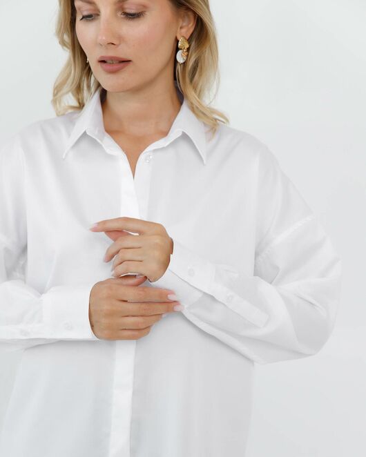 Женская рубашка  прямого силуэта с универсальной манжетой - 8671 от byME 
