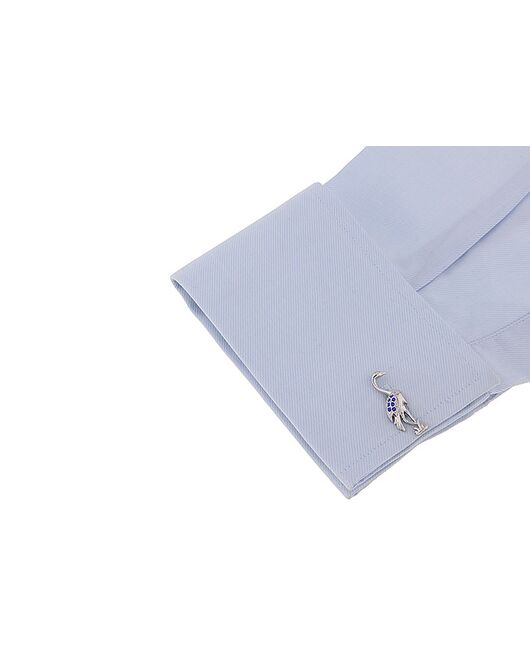 Запонки журавль с синими кристаллами - 190209 от  