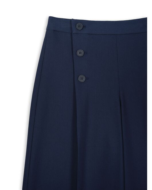 Брюки женские с высокой посадкой темно-синие от byME 