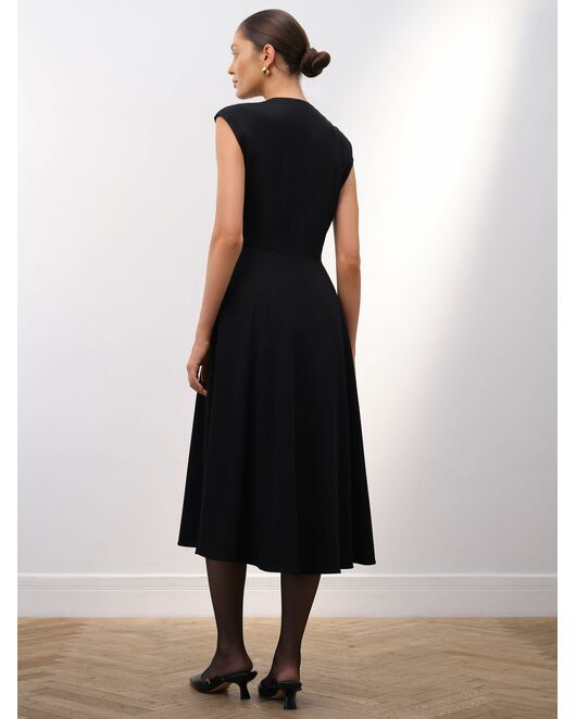 Платье миди на запах черное от byME 