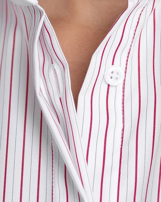 Женская рубашка под запонку в красную полоску - 8564 от byME 