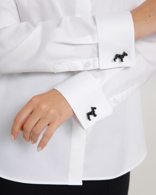 Жeнская рубашка белая под запонки - 8654 от  