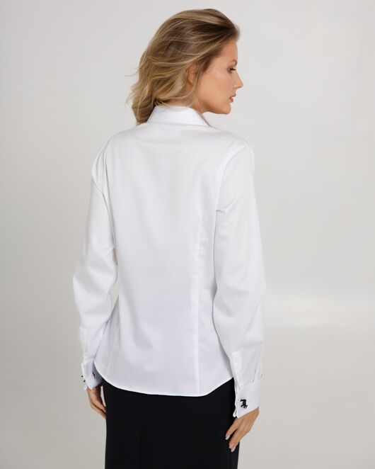 Жeнская рубашка белая под запонки - 8654 от  