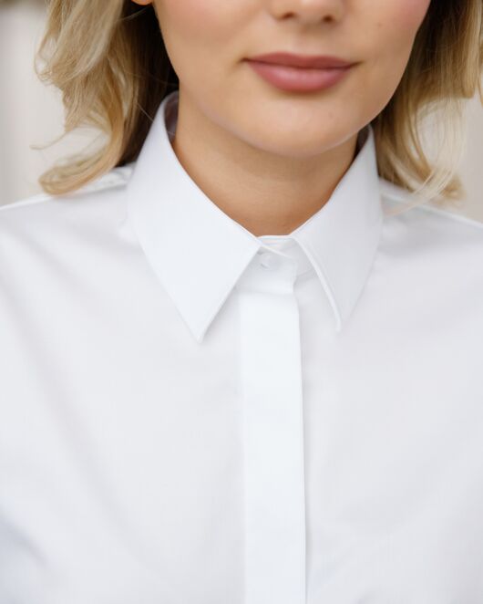 Женская рубашка  прямого силуэта с универсальной манжетой - 8669 от  