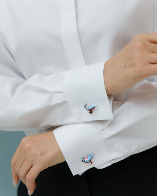 Рубашка хлопковая с универсальной манжетой- 8694 от byME 