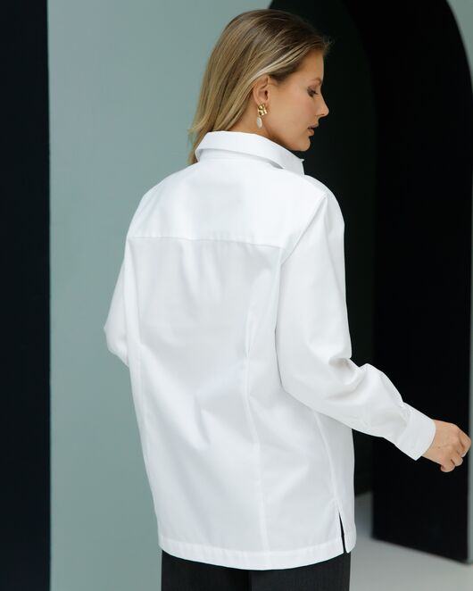 Рубашка хлопковая с универсальной манжетой- 8694 от byME 