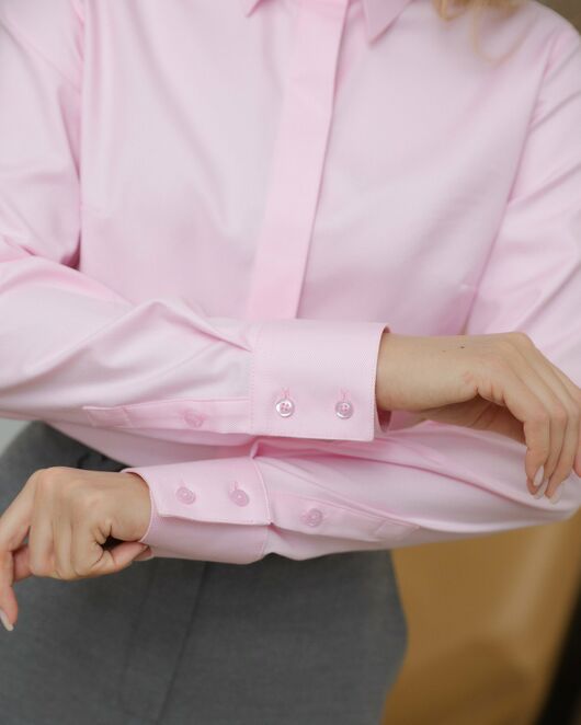 Женская рубашка розовая под пуговки - 8704 от byME 